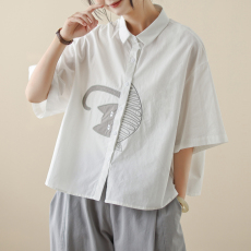 批发<b class='q'>外贸</b>出口高支纯棉<b class='q'>衬衫</b>2025夏新款洋气重工刺绣<b class='q'>衬衣</b>设计感减龄上衣