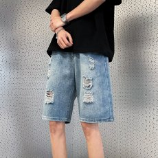 批发<b class='q'>男童</b>破洞牛仔<b class='q'>短裤</b>夏季薄款2025新款儿童中大童五分裤中裤潮牌夏装