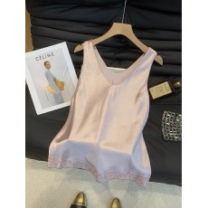 批发2026春季新款真丝桑蚕丝蕾丝V领背心短款外穿舒适宽松百搭