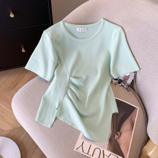 批发实拍 大货2026夏季新款<b class='q'>韩版</b>不规则设计感显瘦<b class='q'>T</b><b class='q'>恤</b>上衣冰丝针织衫女