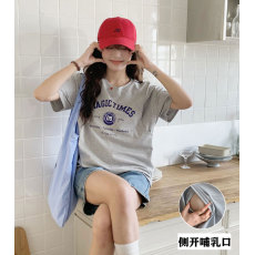 批发实拍 哺乳T恤<b class='q'>夏</b>季新款产后辣妈宽松显瘦喂奶上衣