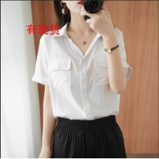 批发***捡漏***折扣店<b class='q'>正品</b>***<b class='q'>专柜</b>学院风衬衫女夏天小心机短袖上衣