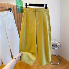 批发高级感黄色宽松休闲八分裤女2026夏季新款薄款弯刀裤镰刀裤<b class='q'>九分裤</b>