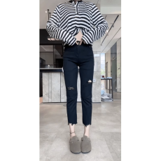 批发破洞烟管牛仔裤子女夏季新款薄款小脚<b class='q'>铅笔裤</b>