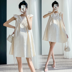 批发2026年<b class='q'>新款</b>新国风荷叶边无袖时尚<b class='q'>孕妇装</b><b class='q'>孕妇</b><b class='q'>连衣裙</b>