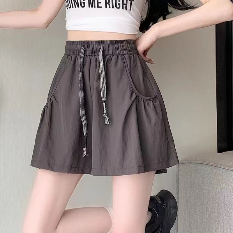 MY6714# 新款冰丝速干工装短裤女夏季宽松a字阔腿休闲裤显腿长辣妹热裤...