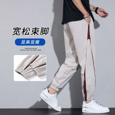 批发2025夏季薄款透气速干休闲裤男松紧腰宽松百搭束脚运动长裤