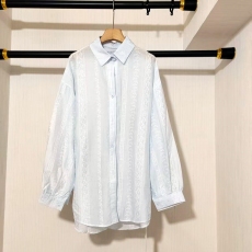 批发搜韩版夏季时尚印花条纹衬衫原宿风休闲宽松<b class='q'>百搭</b>防晒衣女大码衬衣