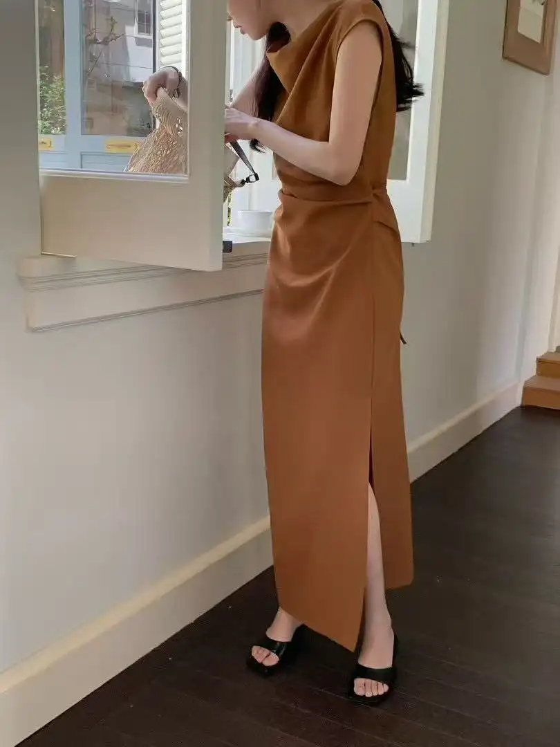 프렌치 스타일 쇄골 라인 스커트 원피스 상세 이미지 8