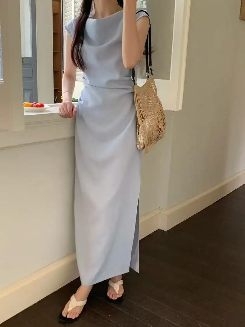 프렌치 스타일 쇄골 라인 스커트 원피스 상세 이미지 10