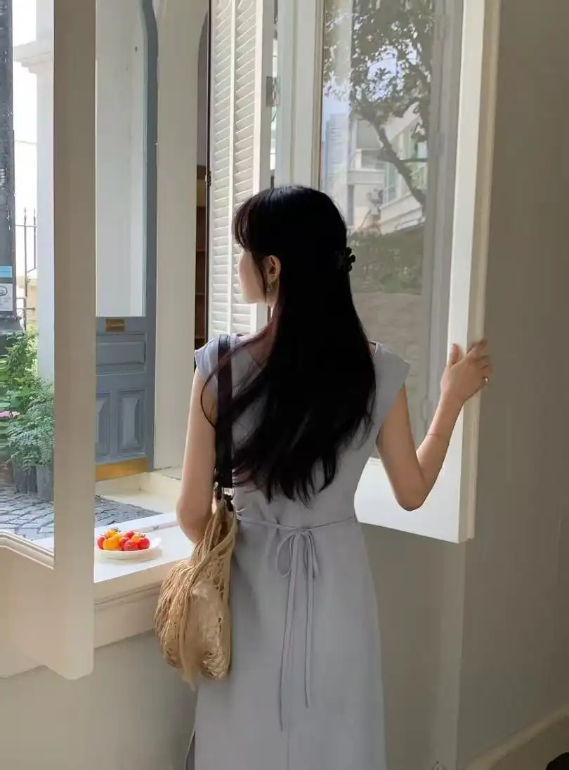 프렌치 스타일 쇄골 라인 스커트 원피스 상세 이미지 12