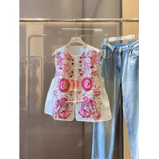 批发新中式上衣<b class='q'>唐装</b>女<b class='q'>汉服</b>马甲背心坎肩夏季开衫外搭薄款刺绣国风外套
