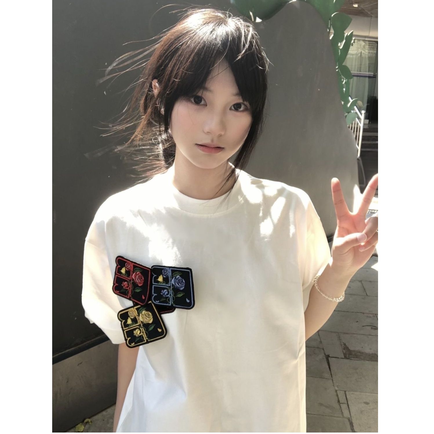 FA20949# 首发原版做工魔术贴纯棉精梳紧密螺纹领＋后边拉肩 服裝批發女裝批發服飾貨源