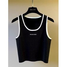 批发黑色吊带<b class='q'>背心</b>内<b class='q'>搭</b>女夏新款针织无袖打底衫字母印花圆领上衣