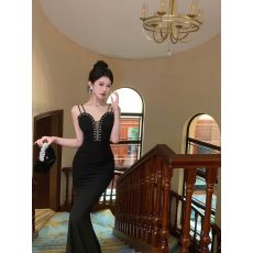 批发实拍  实价  辣妹吊带重工订钻晚礼服连衣裙