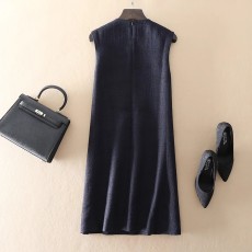 批发<b class='q'>清仓</b>捡漏外贸尾单剪标女装专柜撤回宽松打底粗花呢羊毛无袖<b class='q'>连衣裙</b>