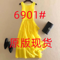 批发清仓<b class='q'>货</b>捡漏<b class='q'>尾</b>单剪标女装一线大<b class='q'>品牌</b>原外贸桑蚕真丝气质收腰连衣裙