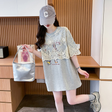 批发| 实拍实价 | 21支超爽棉220克 | 后包领 | 中长款蕾丝短袖<b class='q'>T</b><b class='q'>恤</b><b class='q'>女</b>