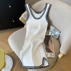 批发实拍 大货 2026<b class='q'>夏季</b>新款韩版短裙撞色无袖背心裙吊带裙针织裙子女