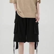 批发美式<b class='q'>复古</b>工装短裤男夏季潮牌设计感小众<b class='q'>日系</b>宽松休闲阔腿五分裤子