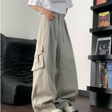 批发<b class='q'>日系</b><b class='q'>复古</b>显瘦宽松灯笼裤男直筒多口袋垂感拖地可束脚工装裤