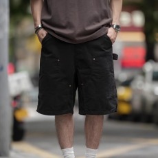 批发夏季新款<b class='q'>日系</b><b class='q'>复古</b>多口袋工装伐木裤五分裤子男潮牌中裤