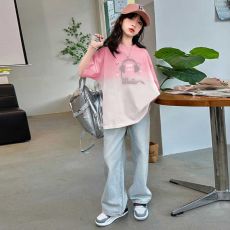 批发<b class='q'>女</b><b class='q'>童</b><b class='q'>短袖</b><b class='q'>T</b><b class='q'>恤</b>夏季2025新款儿<b class='q'>童</b>洋气渐变半袖纯棉<b class='q'>大</b><b class='q'>童</b>休闲上衣<b class='q'>女</b>孩