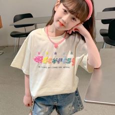 批发女童夏装<b class='q'>T</b><b class='q'>恤</b>2025新款<b class='q'>儿童</b>洋气韩版女孩夏季短袖体恤纯棉<b class='q'>T</b>上衣薄