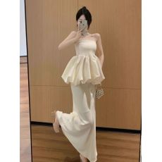 批发已出货 夏季新款小众<b class='q'>一字肩</b>抹胸上衣半身裙高级感小洋装两件套