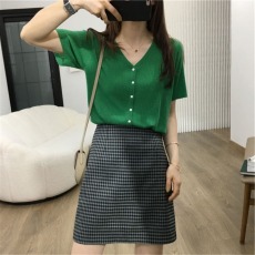 批发夏季薄款糖果色防晒针织小开衫女2026年新款温柔气质短袖上衣