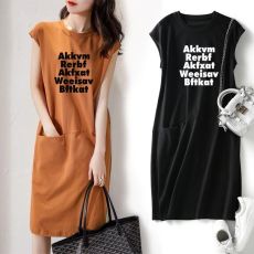 批发足码原版夏季新款宽松显瘦印花T恤<b class='q'>连衣裙</b>女装韩版<b class='q'>中长</b>款仙女裙