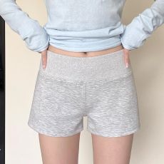 批发美式灰色运动短裤女夏季<b class='q'>新款</b>修身显瘦高腰a字瑜伽裤辣妹包臀热裤
