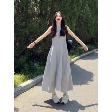 批发原版做法  拉链  韩版圆领大裙摆背心裙宽松设计感气质无袖<b class='q'>连衣裙</b>