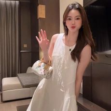 批发夏季新款无袖连衣裙显瘦百搭A字<b class='q'>长裙</b>减龄气质背心裙子