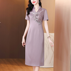 批发品牌喜妈妈婚宴装高贵旗袍2025新款年轻喜婆婆结婚礼服喜服小个子