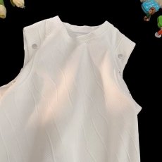 批发夏季潮牌无袖T恤休闲运动汗背心男生痞帅外穿提花坎肩打底衫上衣