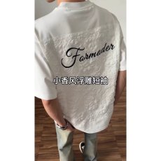 批发白色小香风短袖t恤男2025新款潮牌设计感小众<b class='q'>情侣装</b>半袖上衣夏季
