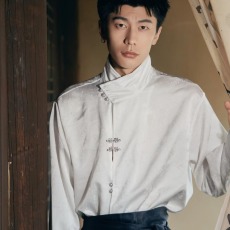批发新中式<b class='q'>男</b>装衬衫外套<b class='q'>男</b>春秋中国风刺绣提花<b class='q'>唐装</b>立领上衣<b class='q'>男</b>士白衬衣
