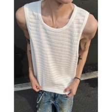 批发夏季新款肌理纹路背心男士无袖T恤男坎肩潮牌百搭上衣运动<b class='q'>汗衫</b>潮