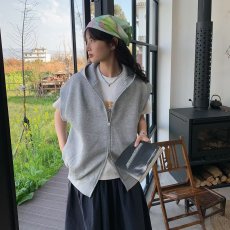 批发韩版纯色连帽无袖背心<b class='q'>马甲</b><b class='q'>男</b>女夏季款潮流痞帅拉链开衫上衣青少年