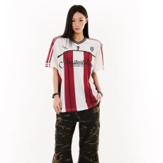 批发美式复古网眼印花圆领短袖<b class='q'>t</b><b class='q'>恤</b>男女夏季2025新款宽松<b class='q'>运动</b>风上衣潮