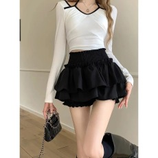 批发黑色半身裙女春夏季2025新款高腰显瘦<b class='q'>设计</b>感甜辣韩版蛋糕蓬蓬短裙