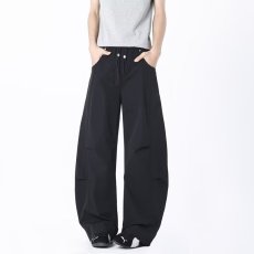 批发美式<b class='q'>街头</b>休闲褶皱弯刀裤男女夏季宽松阔腿裤慵懒工装裤流行直筒裤