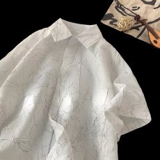 批发夏季日系提花冰丝短<b class='q'>袖</b>衬衫男女小众高级感宽松休闲<b class='q'>半截</b><b class='q'>袖</b>衬衣外套