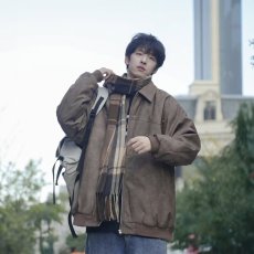 批发2025秋冬季新款简约<b class='q'>皮衣</b>夹克男宽松休闲美式复古潮流百搭上衣外套