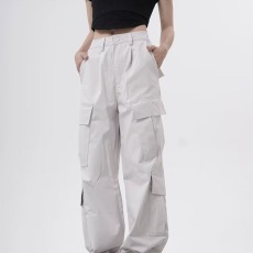 批发2025夏季大口袋工装裤男女款潮牌新款<b class='q'>欧美</b>hiphop街头痞帅休闲裤