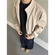 批发春季宽松百搭PU皮纯色皮衣夹克男小众<b class='q'>设计</b>感百搭休闲外套上衣