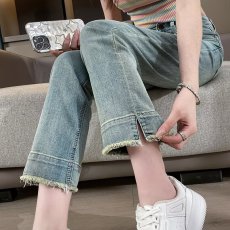 批发<b class='q'>大码</b>窄版直筒牛仔裤女夏季薄<b class='q'>胖</b><b class='q'>mm</b><b class='q'>小个子</b>翻边法棍烟管裤九分裤子