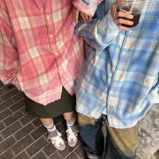 批发慵懒风格子<b class='q'>衬衫</b><b class='q'>男</b>女同款夏季潮牌高级感穿搭防晒<b class='q'>衬衣</b>美式<b class='q'>休闲</b>外套
