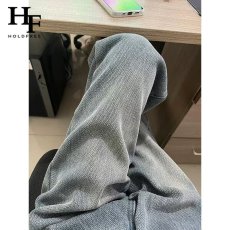批发星空纹<b class='q'>牛仔裤</b>男士夏季潮流宽松直筒裤美式复古松紧腰阔腿裤